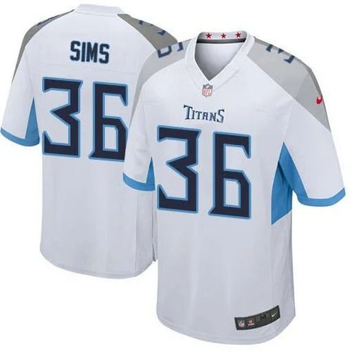 Men Tennessee Titans #36 LeShaun Sims Nike White Game NFL Jersey->tennessee titans->NFL Jersey